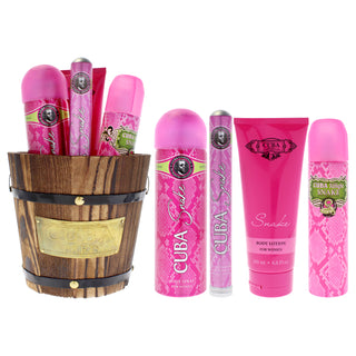 Cuba Jungle Snake by Cuba for Women 4-Piece Gift Set: EDP Spray, Body Spray, and Lotion