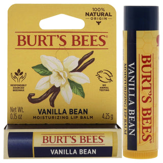 Vanilla Bean Moisturizing Lip Balm Blister by Burts Bees for Unisex - 0.15 oz Lip Balm - Hydrating Natural Lip Care for Smooth, Soft Lips