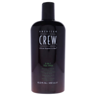 3-In-1 Tea Tree Shampoo and Conditioner and Body Wash by American Crew for Men - 15.2 oz Shampoo, Conditioner and Body Wash