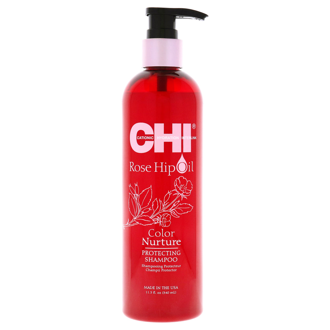 Rose Hip Oil Color Nurture Protecting Shampoo by CHI for Unisex - 11.5 oz Shampoo