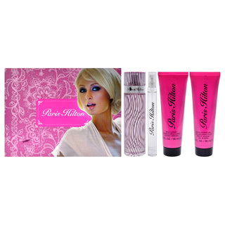 Paris Hilton by Paris Hilton for Women - 4 Pc Gift Set 3.4oz EDP Spray, 0.34oz EDP Spray, 3oz Body Lotion, 3oz Bath and Shower Gel