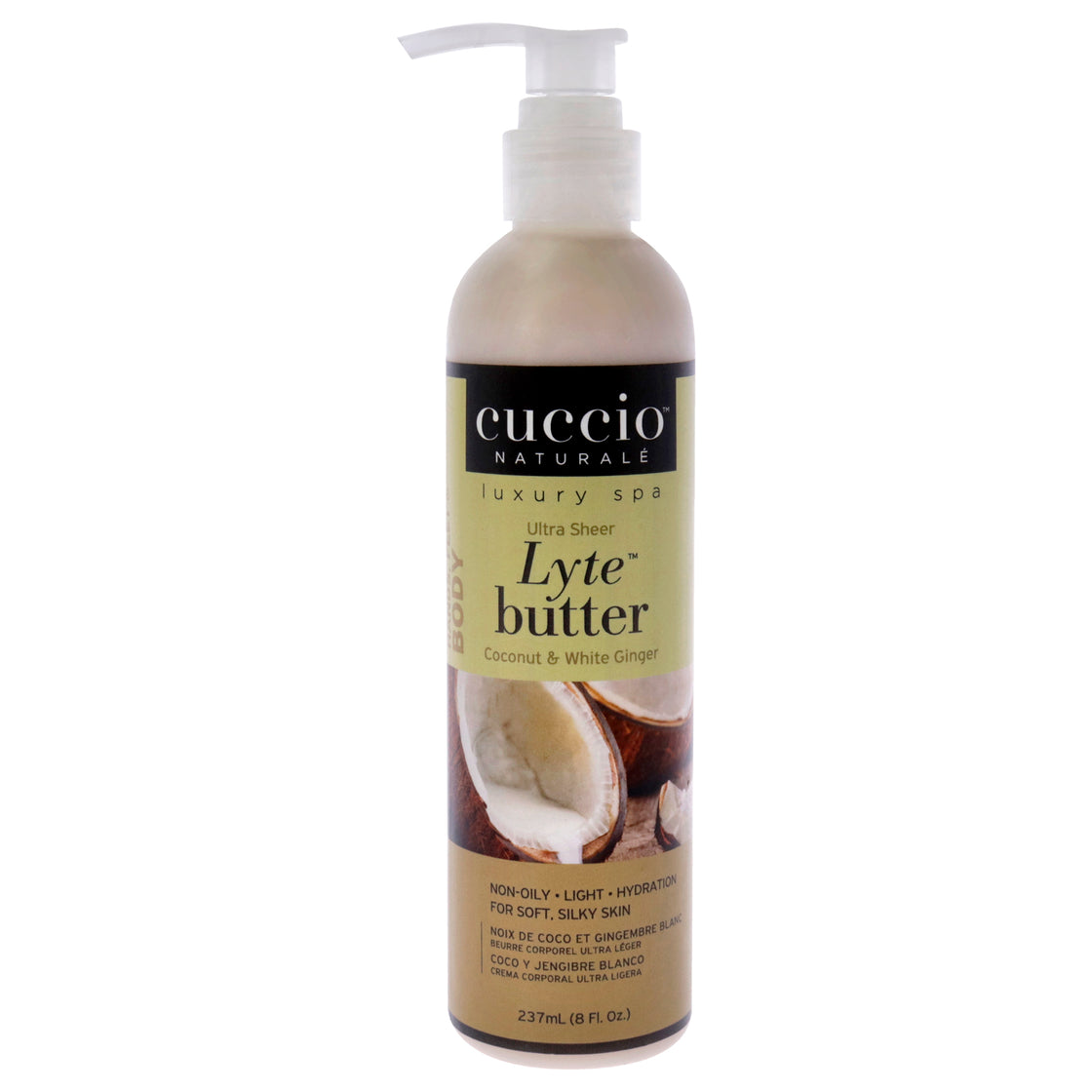 Lyte Ultra-Sheer Body Butter - Coconut and White Ginger by Cuccio Naturale for Unisex - 8 oz Body Lotion