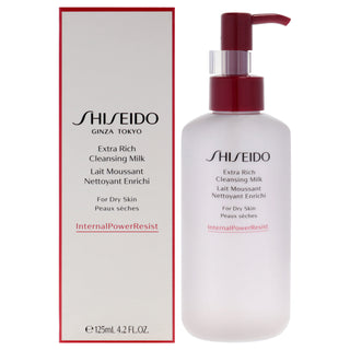 Shiseido Extra Rich Cleansing Milk for Women - 4.2 oz Cleanser - Gentle Face Wash for Smooth, Hydrated Skin