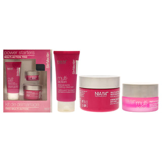Strivectin Power Starters Multi-Action Trio: Moisture Matrix Cleanser, Eye Cream, and Restorative Cream for Unisex