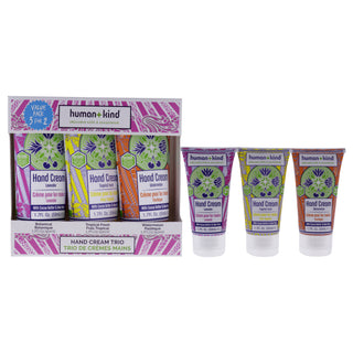 Human+Kind Hand Cream Trio for Unisex - 3 Pc 1.7oz Hand Cream (Watermelon, Tropical Fresh, Lavender)