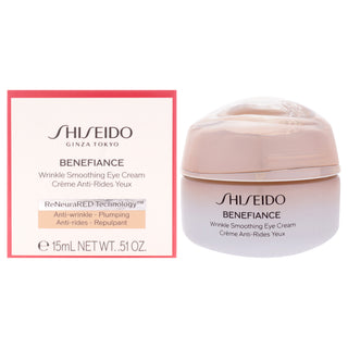 Shiseido Benefiance Wrinkle Smoothing Eye Cream for Unisex - 0.51 oz Cream
