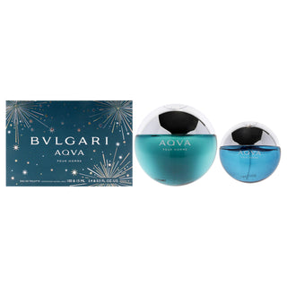 Bvlgari Aqva by Bvlgari for Men - 2 Pc Gift Set 3.4oz EDT Spray, 0.5 EDT Spray