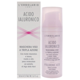 Hyaluronic Acid Triple Action Face Mask by LErbolario for Unisex - 1.6 oz Mask