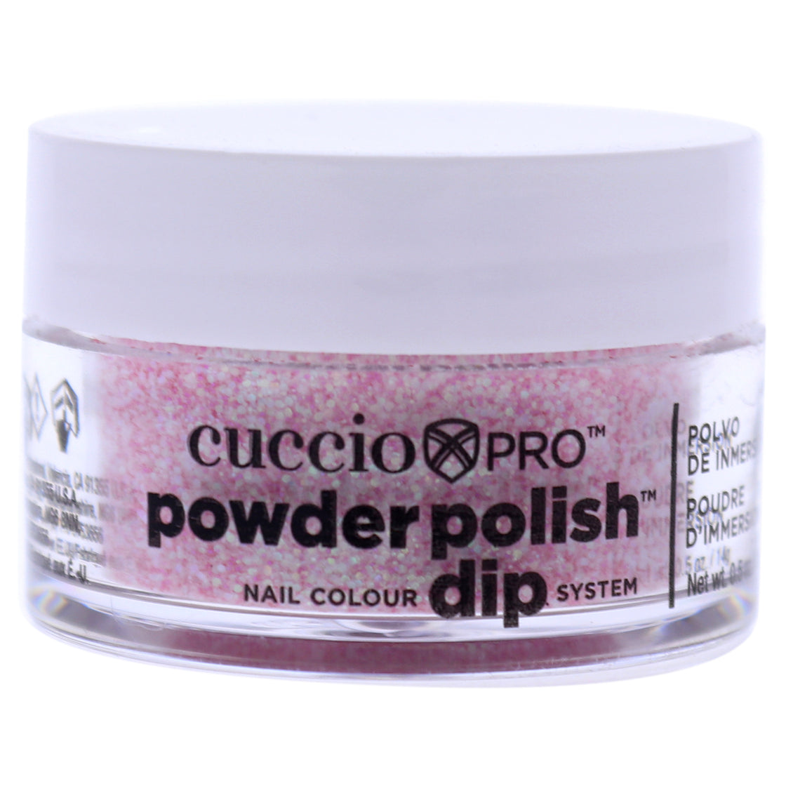 Pro Powder Polish Nail Colour Dip System - Soft Pink Glitter by Cuccio Colour for Women - 0.5 oz Nail Powder