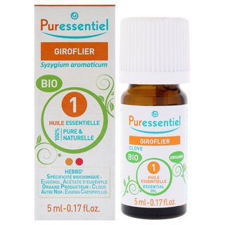 Puressentiel Organic Essential Oil - Giroflier for Unisex - 0.17 oz Oil - Aromatherapy Essential Oil for Wellness and Relaxation