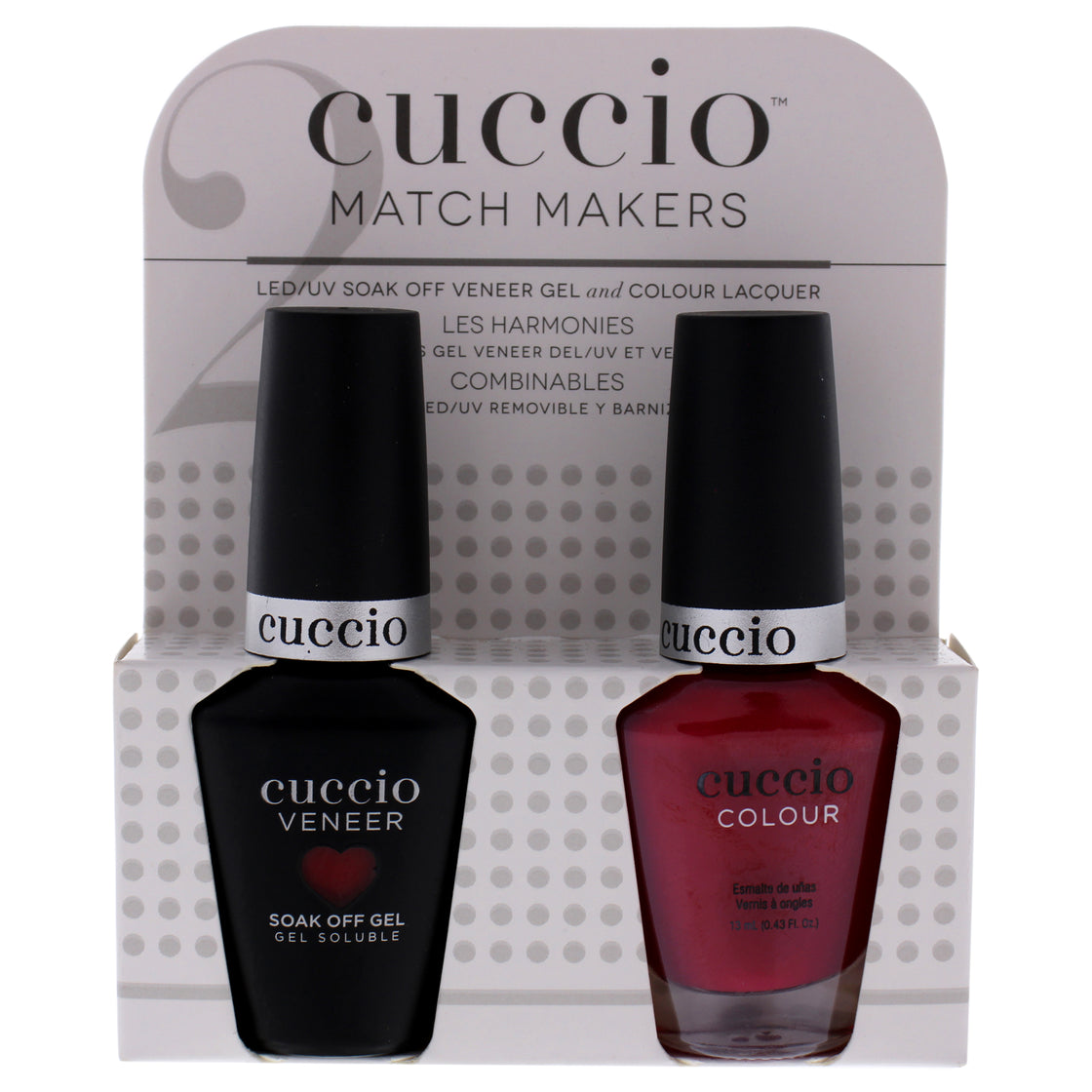 Match Makers Set - High Resolutions by Cuccio Colour for Women - 2 Pc 0.44oz Veneer Soak Of Gel Nail Polish, 0.43oz Colour Nail Polish