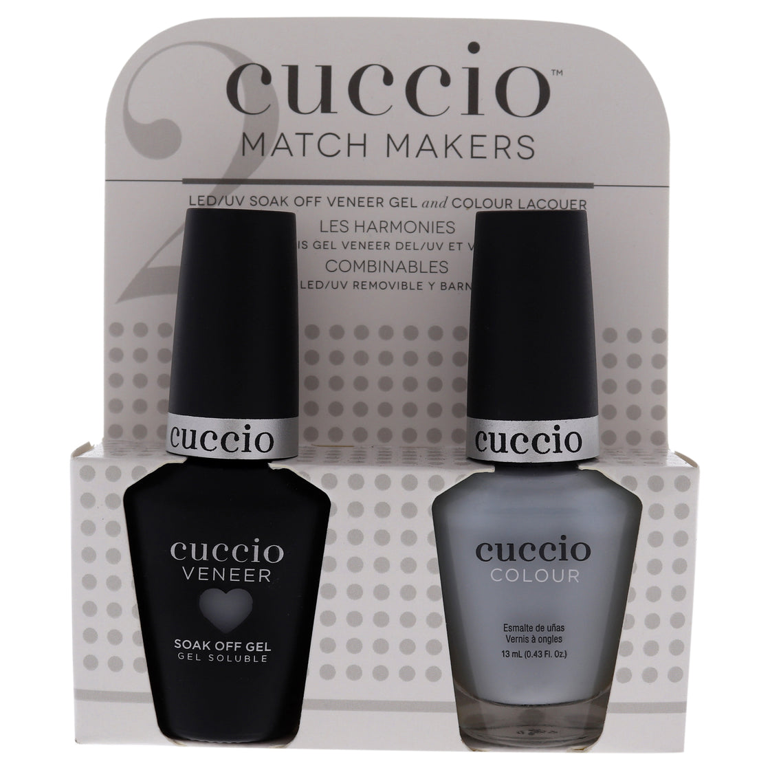 Match Makers Set - Follow Your Butterflies by Cuccio Colour for Women - 2 Pc 0.44oz Veneer Soak Of Gel Nail Polish, 0.43oz Colour Nail Polish