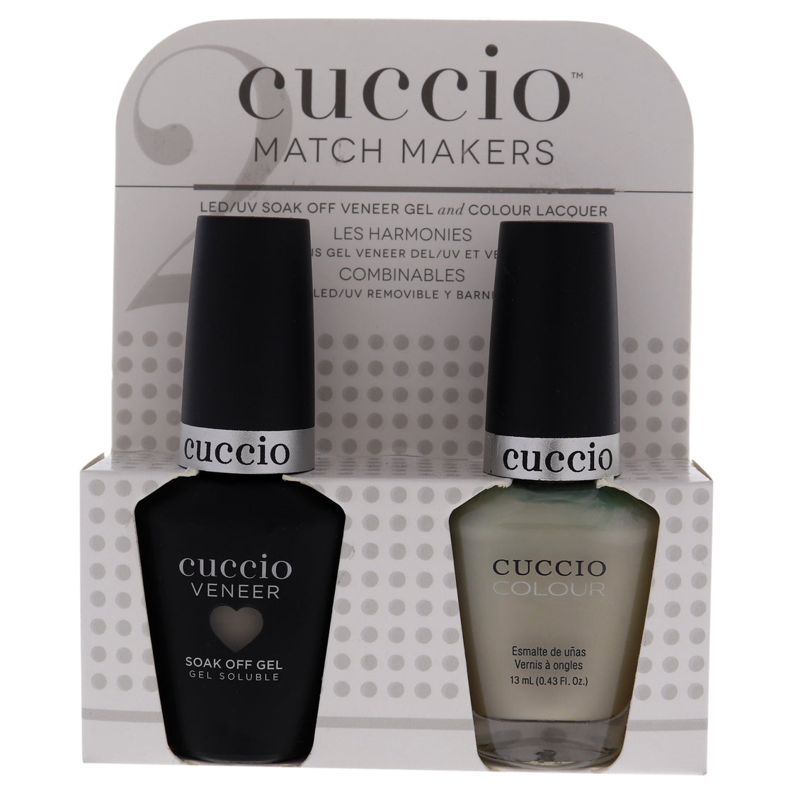 Match Makers Set - Hair Toss by Cuccio Colour for Women - 2 Pc 0.44oz Veneer Soak Of Gel Nail Polish, 0.43oz Colour Nail Polish