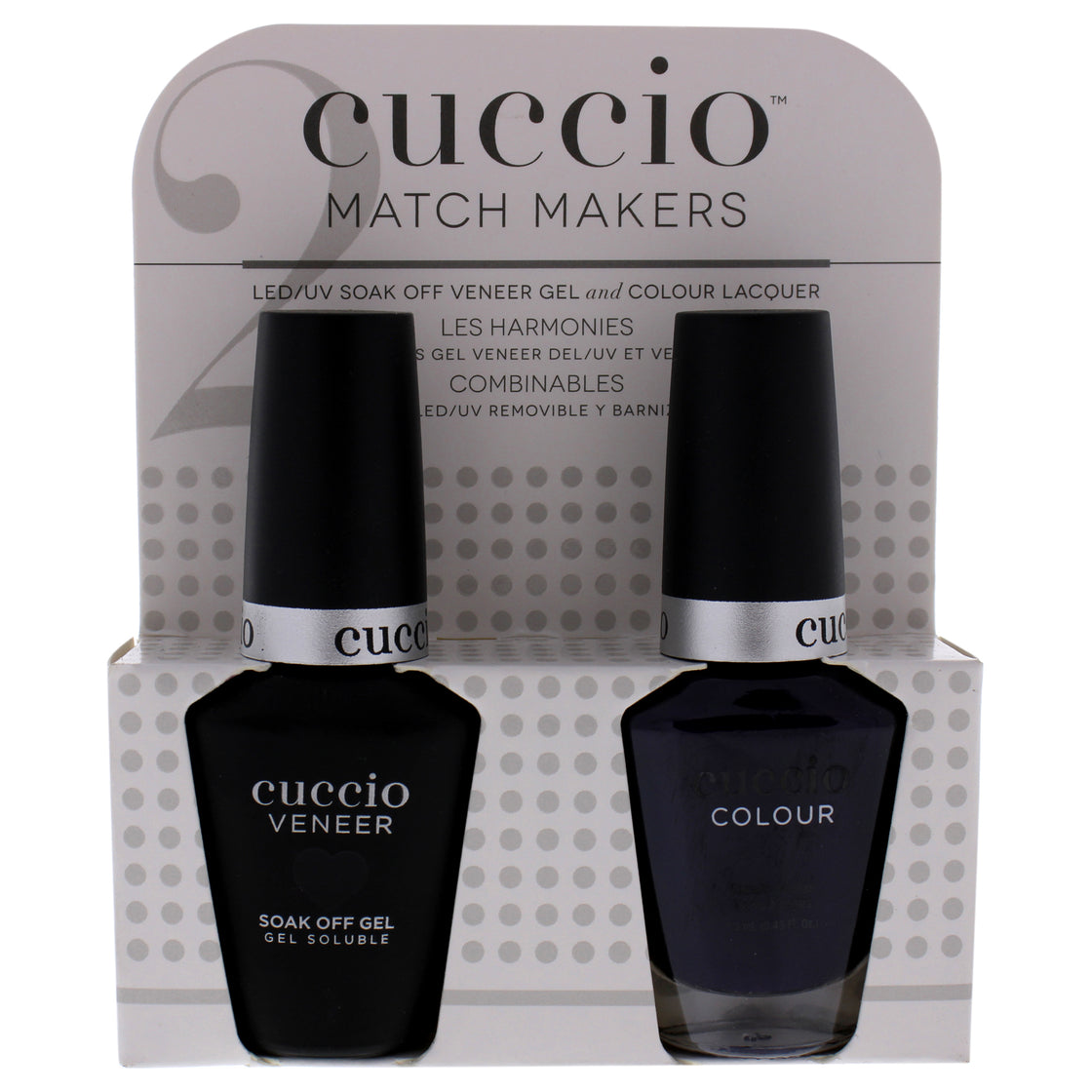 Match Makers Set - Quilty As Charged by Cuccio Colour for Women - 2 Pc 0.44oz Veneer Soak Of Gel Nail Polish, 0.43oz Colour Nail Polish