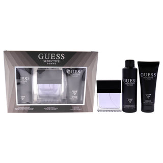 Seductive by Guess for Men - 3 Pc Gift Set 3.4oz EDT Spray, 6oz Deodorizing Body Spray, 6.7oz Shower Gel