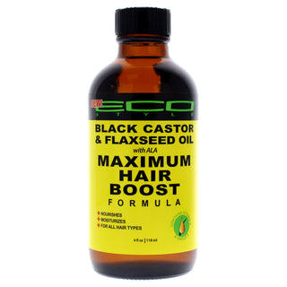 Eco Style Maximum Hair Growth Oil - Black Castor And Flaxseed - 4 oz Hair Oil for Unisex by Ecoco