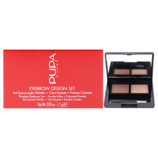 Eyebrow Design Set - 001 Blond by Pupa Milano for Women - 3 Pc 0.039oz Eyebrow, Brush, Tweezers