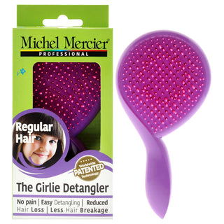 The Girlie Detangler Brush Regular Hair - Pink-Purple by Michel Mercier for Women - 1 Pc Hair Brush - Fast and Gentle Hair Detangling Brush