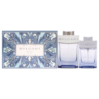 Bvlgari Man Glacial Essence by Bvlgari for Men - 2 Pc Gift Set 3.4oz EDP Spray, 0.5oz EDP Spray: A Refreshing Fragrance Experience