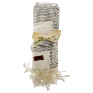 Cariloha Bamboo Beach Blanket in Ecru Black for Unisex - 1 Pc Blanket