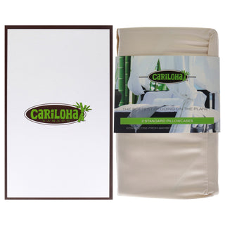 Cariloha Resort Bamboo Pillowcase Set in Coconut Milk for Unisex - Standard Size, 2 Pc Pillowcase Set