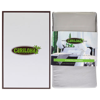 Cariloha Resort Bamboo Pillowcase Set in Harbor Gray for King Size Beds - Set of 2 Pillowcases for a Luxuriously Soft Sleep Experience