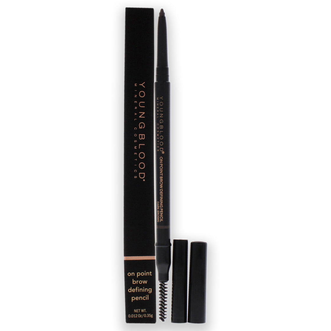 On Point Brow Defining Pencil - Dark Brown by Youngblood for Women - 0.012 oz Eyebrow Pencil