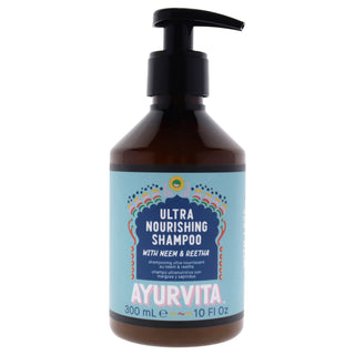 Ultra Nourishing Shampoo with Neem and Reetha by AyurVita for Unisex - 10 oz Shampoo - Deeply Moisturizing and Nourishing Formula