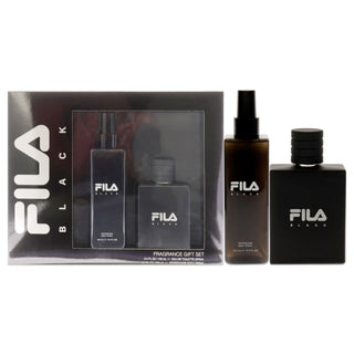Fila Black by Fila for Men - 2 Pc Gift Set 3.4oz EDT Spray, 8.4oz Body Spray - Great Fragrance Combo for Men