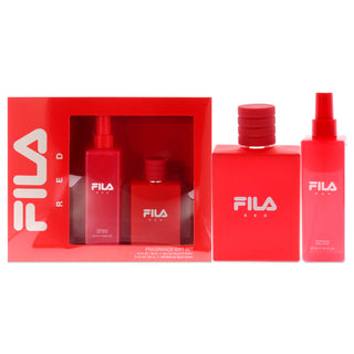 Fila Red by Fila for Men 2-Pc Gift Set: 3.4oz EDT Spray, 8.4oz Body Spray