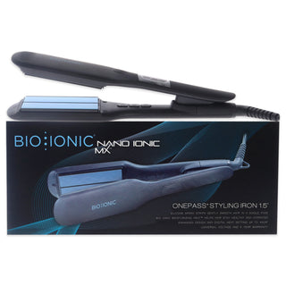 Bio Ionic Onepass Nanoionic MX Styling Iron - Black: 1.5 Inch Flat Iron for Women