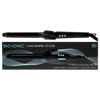 Long Barrel Styler - Black by Bio Ionic for Women - 1 Inch Curling Iron