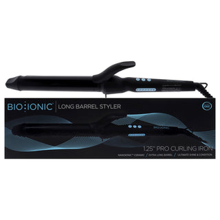 Bio Ionic Long Barrel Styler Black 1.25 Inch Curling Iron for Women
