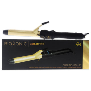 Bio Ionic Gold Pro Curling Iron for Women - 1 Inch Curling Iron