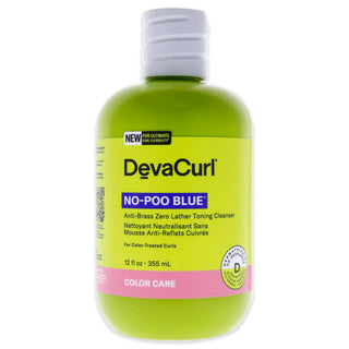 DevaCurl No-Poo Blue Cleanser for Unisex - 12 oz Cleanser - Gentle Cleansing Shampoo for All Hair Types
