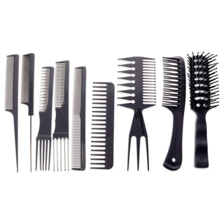 Marianna Professional Plastic Comb and Brush Set for Unisex - 9 Pc Beauty Hair Styling Kit with Combs and Brushes for Volume, Tangle-Free Hair styling