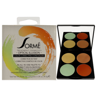 Sorme Cosmetics Optical Illusion Color Correcting Palette for Women - 0.28 oz Concealer - Correct and Conceal Imperfections with this Makeup Palette