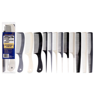 Assorted Color Professional Comb Set by Aristocrat for Unisex - 12 Pc Comb