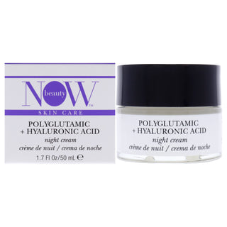 NOW Beauty Polyglutamic Plus Hyaluronic Acid Night Cream - 1.7 oz Cream for Unisex