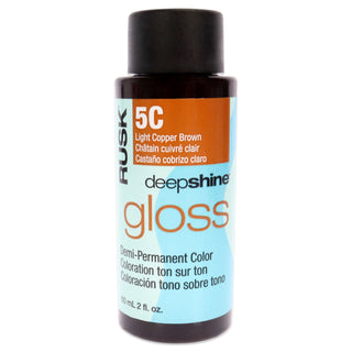 Deepshine Gloss Demi-Permanent Color - 5C Light Copper Brown by Rusk for Unisex - 2 oz Hair Color