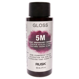 Deepshine Gloss Demi-Permanent Color - 5M Light Mahogany Brown by Rusk for Unisex - 2 oz Hair Color