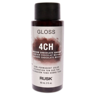 Deepshine Gloss Demi-Permanent Color - 4CH Medium Chocolate Brown by Rusk for Unisex - 2 oz Hair Color