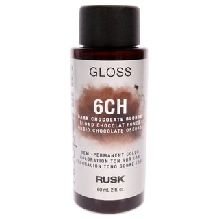 Deepshine Gloss Demi-Permanent Color - 6CH Dark Chocolate Blonde by Rusk for Unisex - 2 oz Hair Color