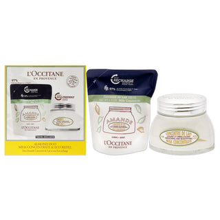 Almond Concetrate Duo by LOccitane for Women - 2 x 6.9 oz Almond Milk Concentrate, Almond Milk Concentrate Eco Refill