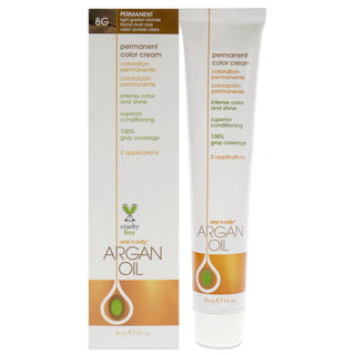 One 'n Only Argan Oil Permanent Color Cream in 8G Light Golden Blonde - 3 oz Hair Color for Unisex