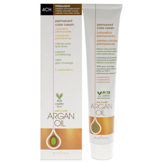 One 'n Only Argan Oil Permanent Hair Color Cream in 4CH Medium Chocolate Brown - 3 oz Hair Color for Unisex