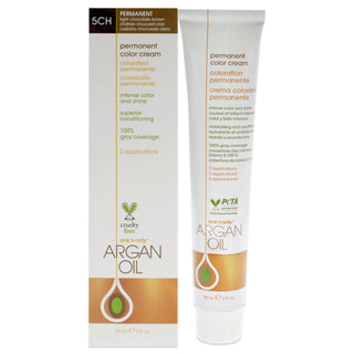 One n Only Argan Oil Permanent Color Cream - 5CH Light Chocolate Brown for Unisex - 3 oz Hair Color