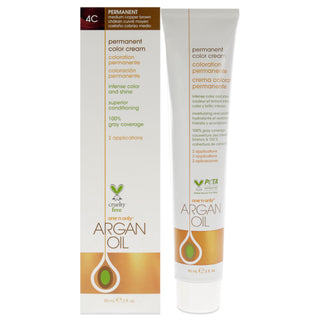 One 'n Only Argan Oil Permanent Color Cream in 4C Medium Copper Brown for Unisex - 3 oz Hair Color