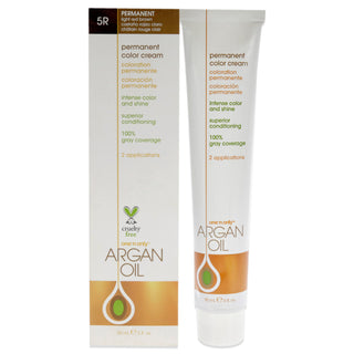 Argan Oil Permanent Hair Color Cream in 5R Light Red Brown by One n Only for Unisex - 3 oz - Long Lasting Color & Shine