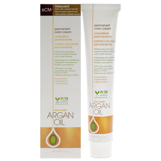 One n Only Argan Oil Permanent Color Cream- 6CM Dark Rusty Copper Blonde for Unisex - 3 oz Hair Color